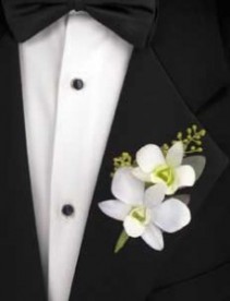White orchids Boutonniere