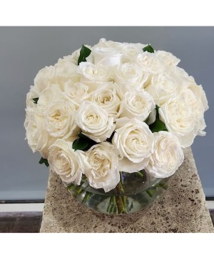 White Pave Rose Bubble 2-3 dozen rose arrangement