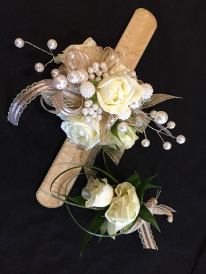 White Pearl Wrist Corsage Powell Florist Exclusive