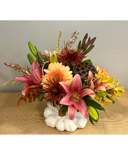 White Pumpkin Arrangement Floral Arrangement