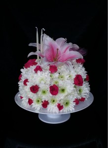White Raspberry Cake Arrangement  Birthday Cake 