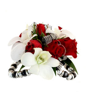 White & Red Black Jelly Corsage