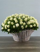 White Rose Abundance, Basket Basket Arrangement