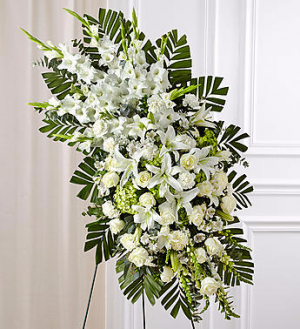 White Rose and Lily Standing Spray in Orlando, FL | Artistic East Orlando Florist White Rose and Lily Standing Spray in Orlando, FL | Artistic East Orlando Florist