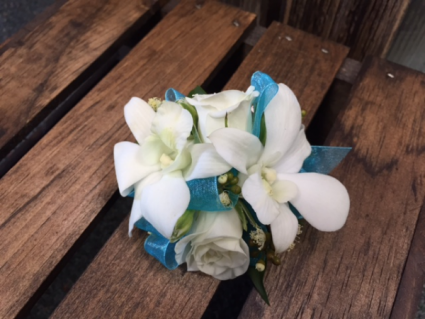 White rose and orchid Corsage Corsage