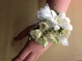 White rose and orchid Wrist Corsage
