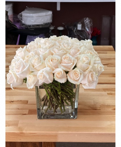 White rose arrangement  Arrangement 