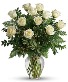 Classic Dozen White Roses White Rose Arrangement