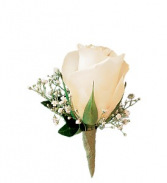 White Rose  Boutonniere 
