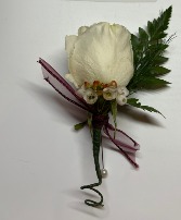 White Rose  Boutonniere