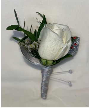 White Rose Boutonniere 