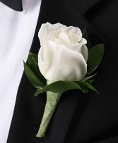 White Rose Boutonniere  