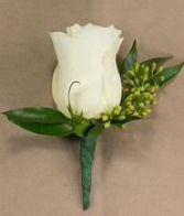 The Classic White Rose Boutonniere  Classic Pin On Style