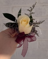 White Rose Boutonniere  prom