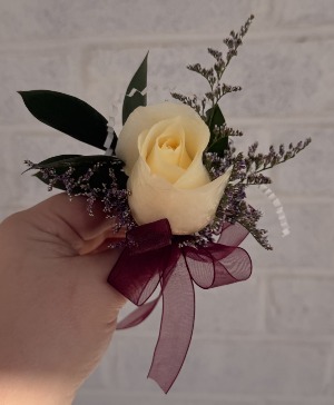 White Rose Boutonniere  prom