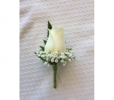 White Rose Boutonniere Prom Flowers