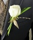 WHITE ROSE GLITTER PROM BOUTONNIERE 