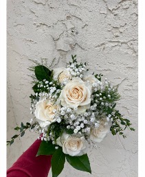 White Rose Handheld Bouquet  Prom bouquet 