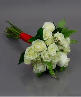 WHITE ROSE PROM BOUQUET 