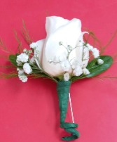 white rose  Prom Boutonniere