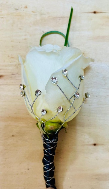 White Rose with Bling  in Fort Worth, TX | DAVIS FLORAL DESIGNS