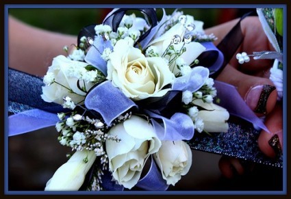 White Rose with Glitter Corsage Enchanted Florist