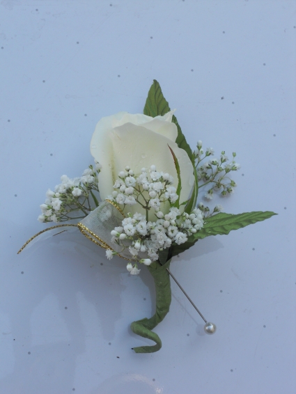 White Rose with Gold Ribbon  