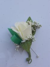 White Rose with Green Ribbon  