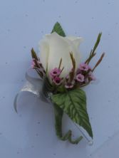 White Rose with Wax Flower  