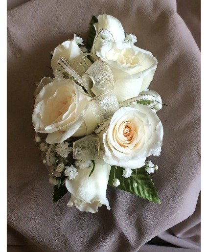 White Rose wrist corsage 