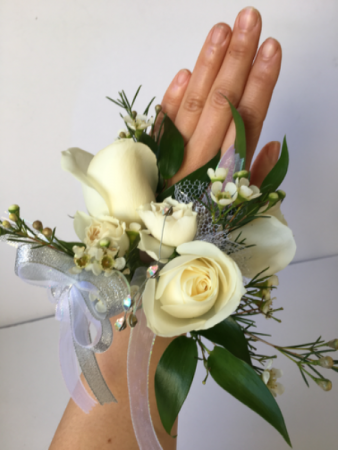 White Rose Wristlet Available in Your Color of Choice