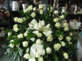 White Roses Casket Cover