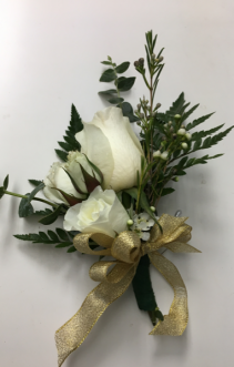 White Roses Dress Corsage
