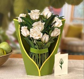 White Roses Pop Up Greeting Card 