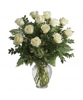 white roses Vase