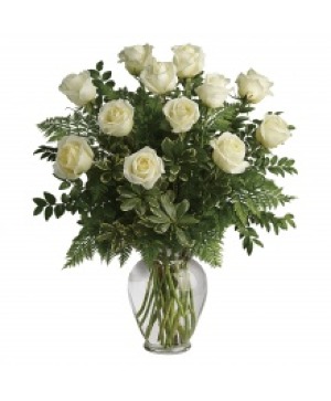 white roses Vase