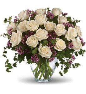  White Roses Vase Arrangement in Chatham, NJ | SUNNYWOODS FLORIST