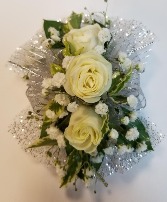 White Roses with Silver Accent 