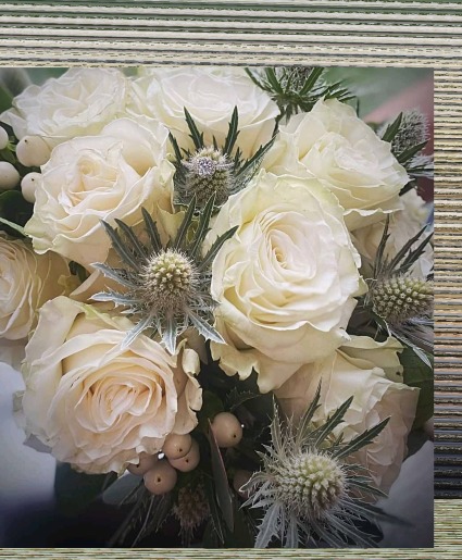 white roses with textures  