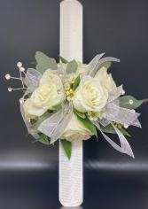 White Roses Wrist Corsage Powell Florist Exclusive