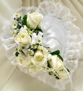 White Satin Heart Casket Pillow (Pick Your color) 