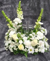 White Serene Blessings FHF-S-989 Fresh Flower with keepsake (Local Delivery Area Only)