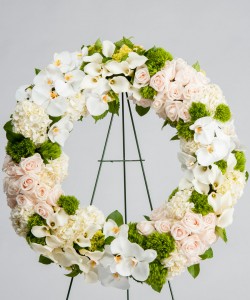 White Serenity Standing Wreath Standing Wreath