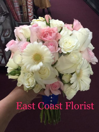 White Shy Pink Bride Bouquet