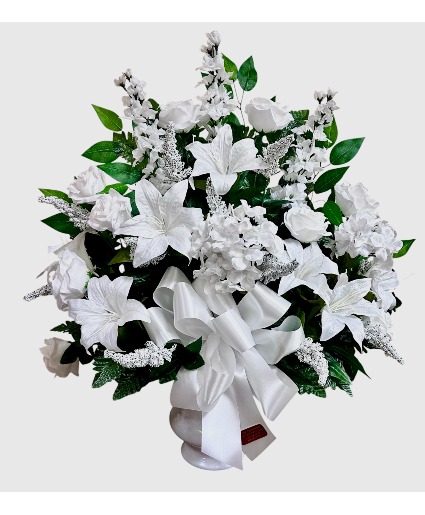 White Silk Urn Arrangement