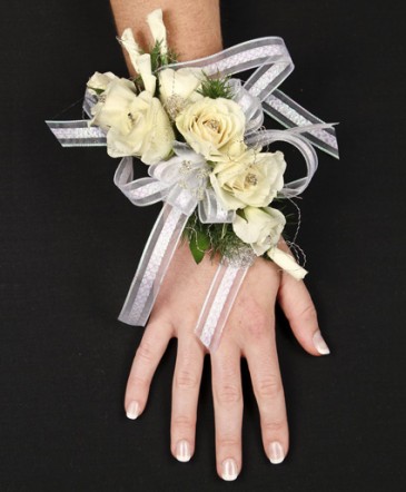 HIGH STYLE WHITE Corsage in Paris, ON | Upsy Daisy Floral Studio