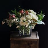 White Spell Clear Square Vase