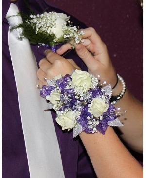 White Spray Rose Corsage 