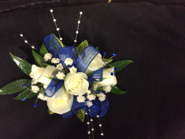 royal blue corsage