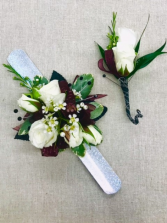 White spray roses boutonniere 1 
